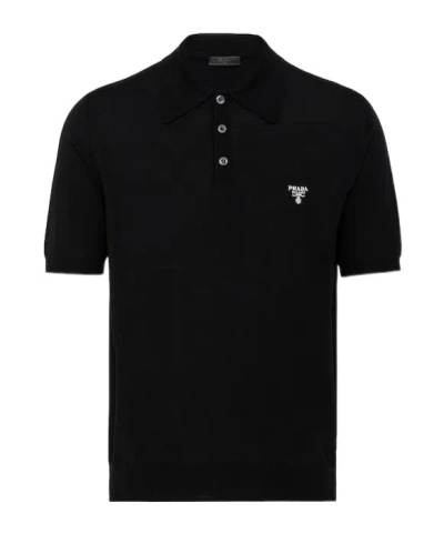 PRADA PRADA LOGO DETAILED SHORT-SLEEVED POLO SHIRT