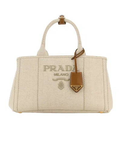 PRADA PRADA LOGO-EMBROIDERED TOTE BAG