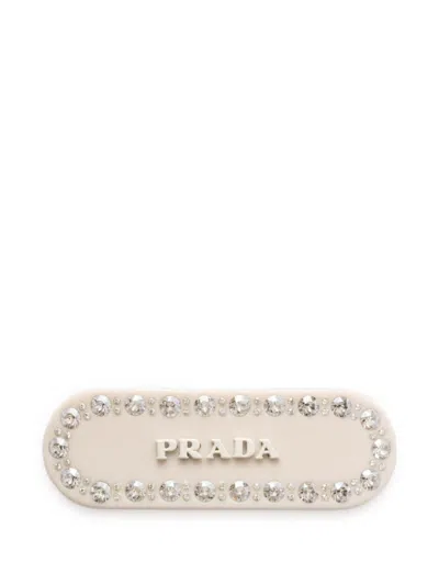 PRADA LOGO-PLAQUE HAIR CLIP