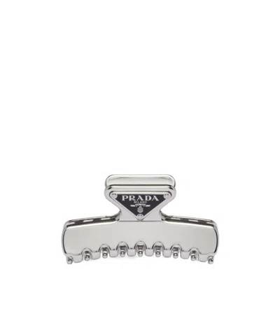 PRADA PRADA LOGO PLAQUE HAIR CLIP