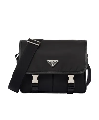 PRADA PRADA LOGO PLAQUE FOLD-OVER SHOULDER BAG