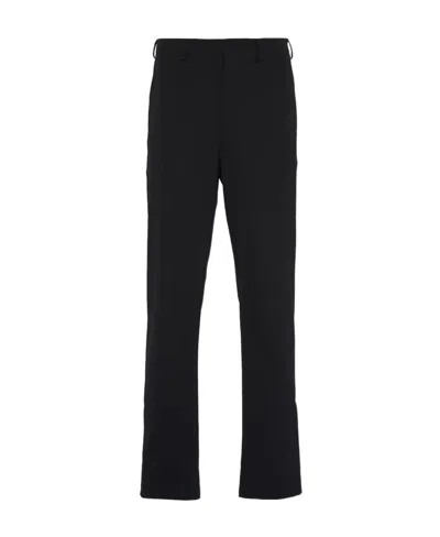 PRADA PRADA LOGO PLAQUE CROPPED TAILORED TROUSERS