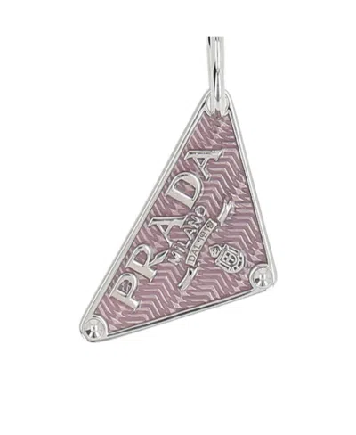 PRADA LOGO-PLAQUE TRIANGLE EARRINGS