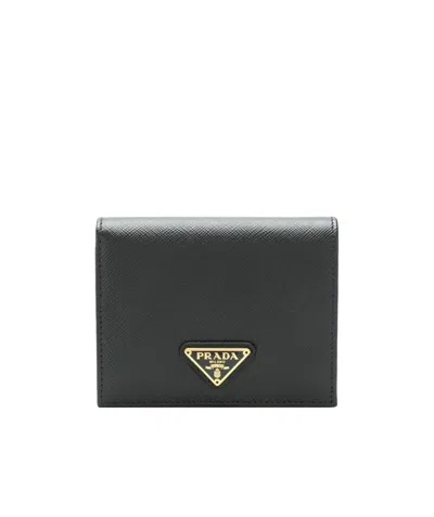 PRADA PRADA SAFFIANO LOGO PLAQUE SMALL WALLET