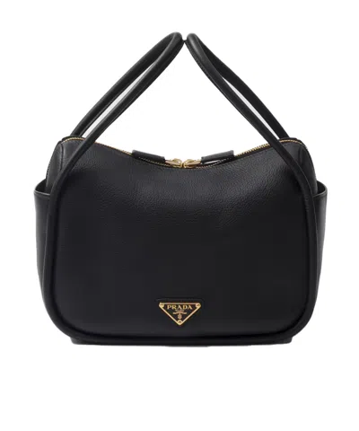 PRADA PRADA LOGO PLAQUE OPEN TOP TOTE BAG