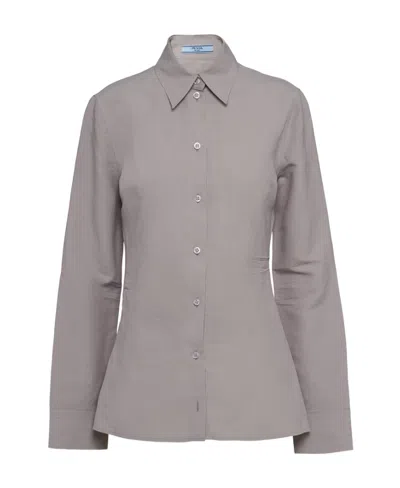 PRADA PRADA LONG-SLEEVED BUTTON-UP SHIRT