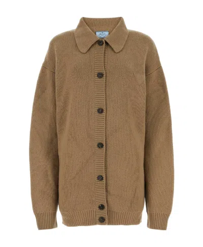 PRADA PRAD BUTTONED KNITTED CARDIGAN