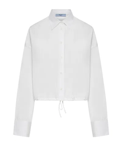 PRADA PRADA DRAWSTRING POPLIN SHIRT