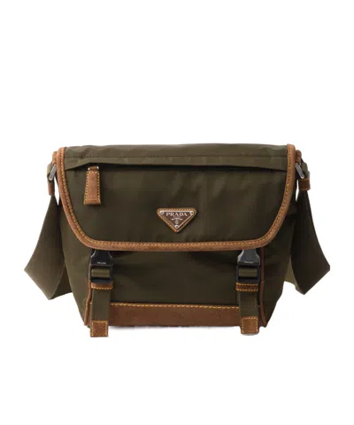 PRADA PRADA RE-NYLON TRIANGLE-LOGO PANELLED MESSENGER BAG