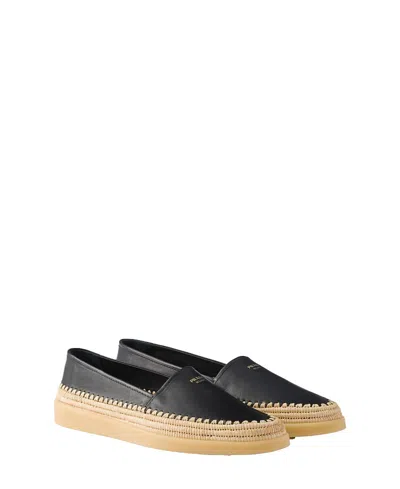 PRADA MEN'S NAPPA LEATHER ESPADRILLES LOAFERS