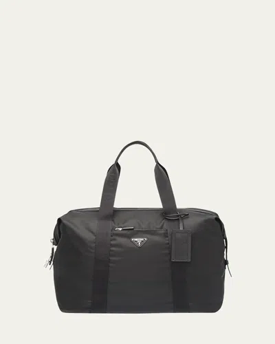 PRADA MEN'S NYLON & SAFFIANO DUFFEL BAG