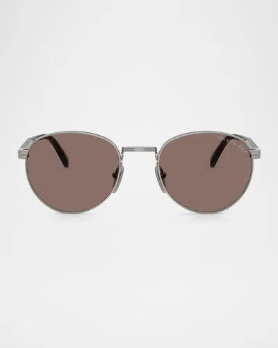 PRADA MEN'S PR B51S OVAL SUNGLASSES