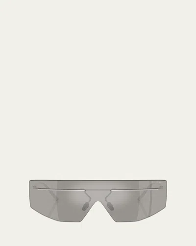 PRADA MEN'S PR B55S MIRRORED SHIELD SUNGLASSES