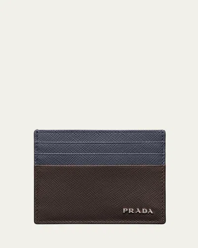 PRADA MEN'S SAFFIANO LEATHER CARD HOLDER