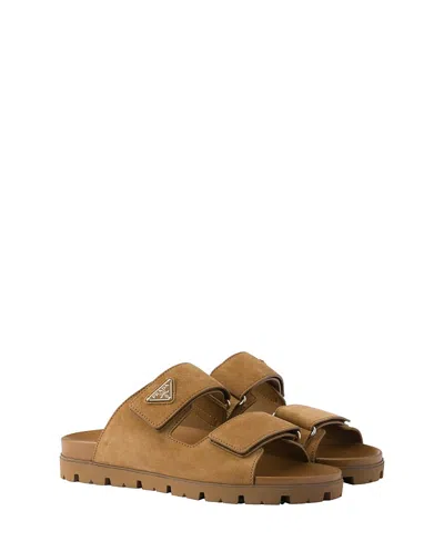 PRADA MEN'S SUEDE BAND SANDALS