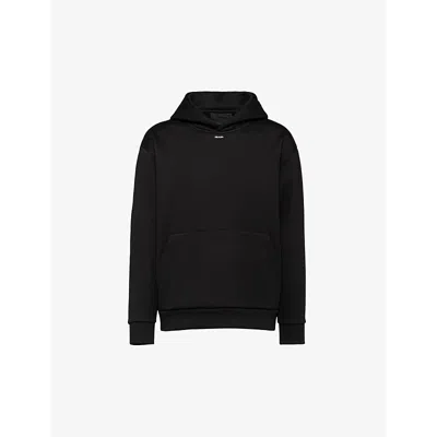PRADA MENS PRADA TECHNICAL BRAND-PRINT COTTON-JERSEY HOODY