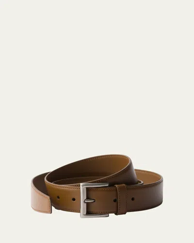 PRADA METAL BUCKLE CALF LEATHER BELT
