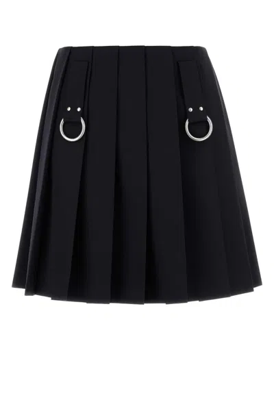 PRADA PRADA MIDNIGHT BLUE GABARDINE SKIRT