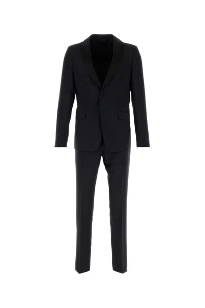 PRADA PRADA MIDNIGHT BLUE WOOL BLEND TUXEDO
