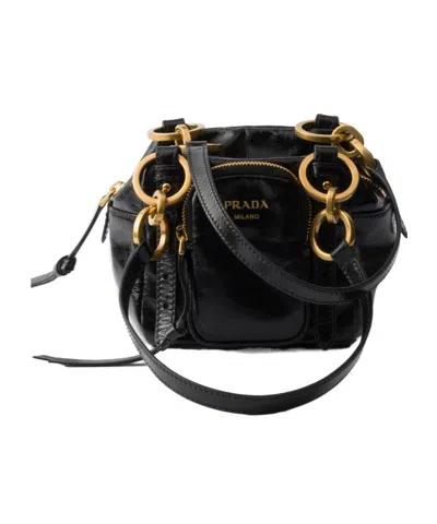 PRADA PRADA DANGLE LEATHER TOP-HANDLE MINI-BAG