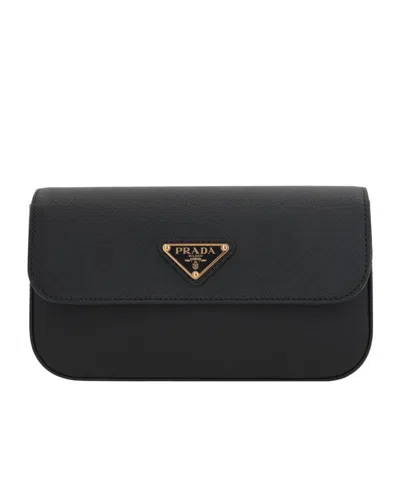 PRADA MINI SAFFIANO-LEATHER SHOULDER BAG