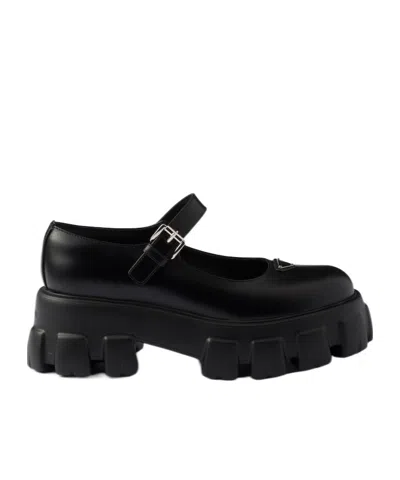 PRADA PRADA TRIANGLE-LOGO FLAT SHOES