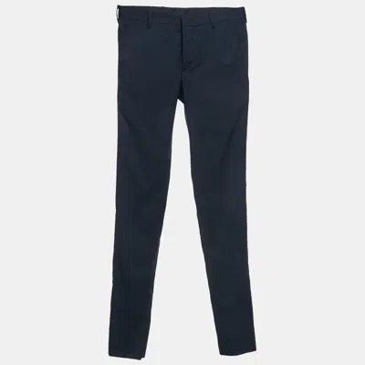 PRADA NAVY BLUE WOOL FORMAL TROUSERS XS