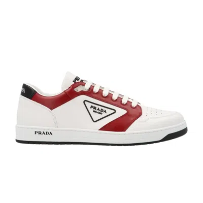 PRADA PRADA NEW AVENUE LEATHER LOW 'WHITE RED'