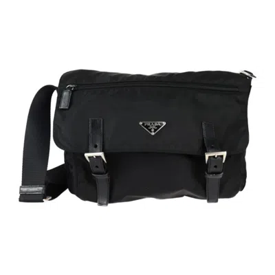 PRADA NYLON LEATHER MESSENGER BAG SHOULDER BAG (PRE-OWNED)