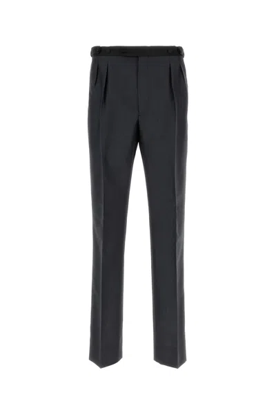 PRADA PANTALONE IN MISTO MOHAIR ANTRACITE UOMO
