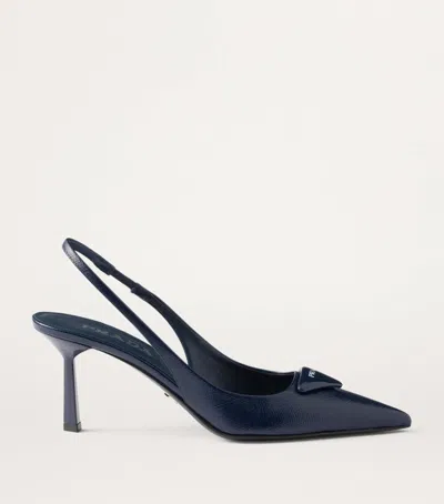 PRADA PATENT LEATHER SLINGBACK PUMPS 75