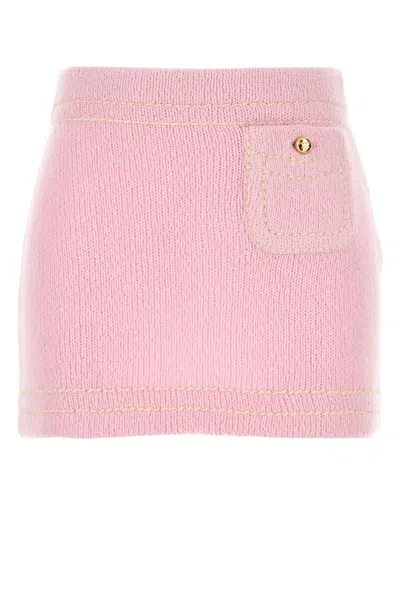 PRADA PRADA PINK CASHMERE MINI SKIRT