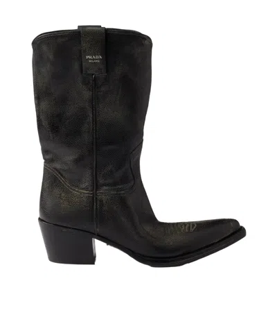 PRADA PRADA POINTED-TOE SLIP-ON BOOTS