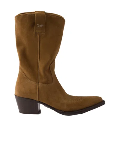 PRADA PRADA LOGO-PRINTED BOOTS