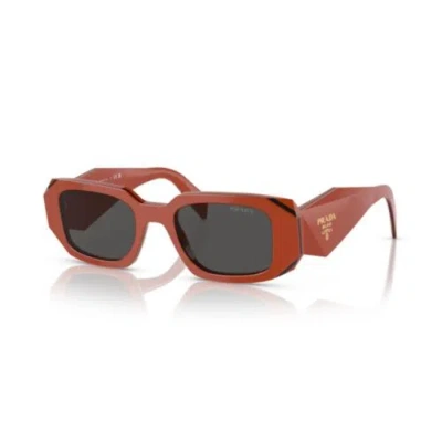 PRADA PRADA PR 17WS 12N5S0 ORANGE RED BLACK DARK GREY UNISEX AUTHENTIC SUNGLASSES