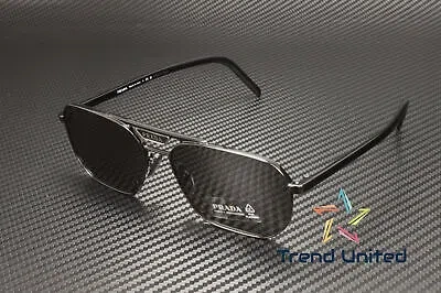 PRADA PRADA PR 58YS 1AB5S0 RECTANGLE BLACK DARK GREY 57 MM MEN'S SUNGLASSES