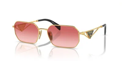 PRADA PRADA PR A51S GOLD/PINK RED SHADED (5AK-40C) SUNGLASSES