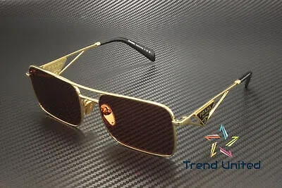 PRADA PRADA PR A52S 5AK08S GOLD DARK VIOLET 56 MM WOMEN'S SUNGLASSES