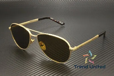 PRADA PRADA PR A54S 1BK01T MATTE GOLD DARK BROWN 60 MM MEN'S SUNGLASSES