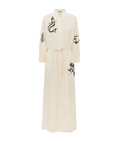 PRADA PRADA PRINTED FLARED DRESS