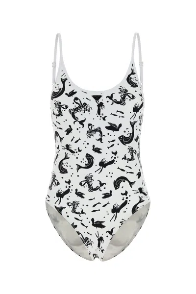 PRADA PRINTED STRETCH NYLON SWIMSUIT