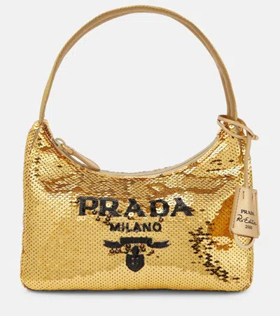 PRADA RE-EDITION 2000 MINI SEQUINED SHOULDER BAG