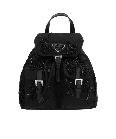 PRADA ENAMEL TRIANGLE-LOGO BACKPACK