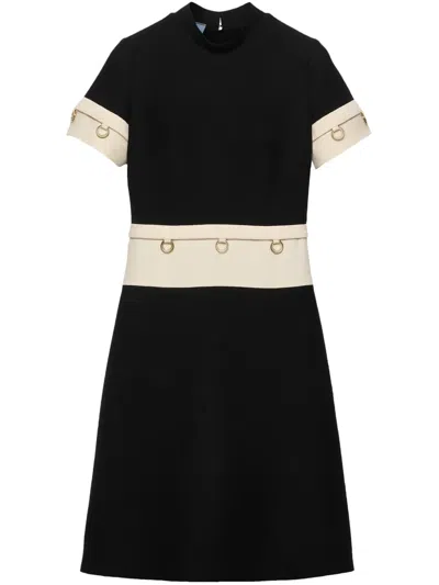 PRADA RING-DETAIL MIDI DRESS