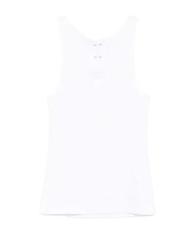 PRADA PRADA LOGO PATCH SCOOP NECK TANK TOP