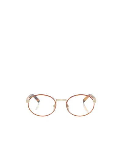 PRADA PRADA EYEWEAR OVAL FRAME GLASSES