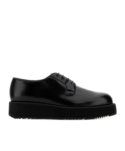 PRADA BRUSHED-LEATHER DERBY SHOES