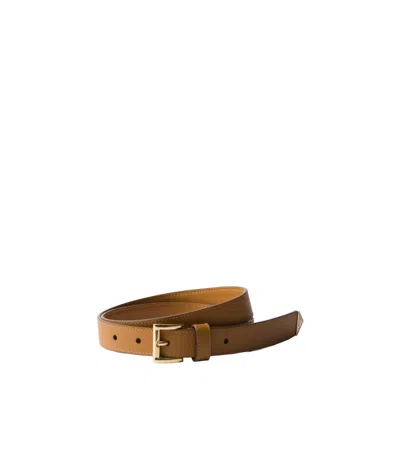 PRADA PRADA LOGO DETAILED BUCKLED BELT