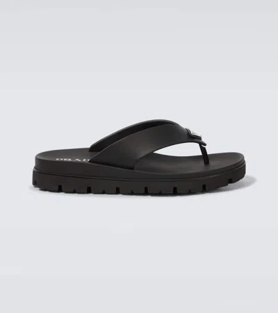 PRADA LOGO THONG SANDALS