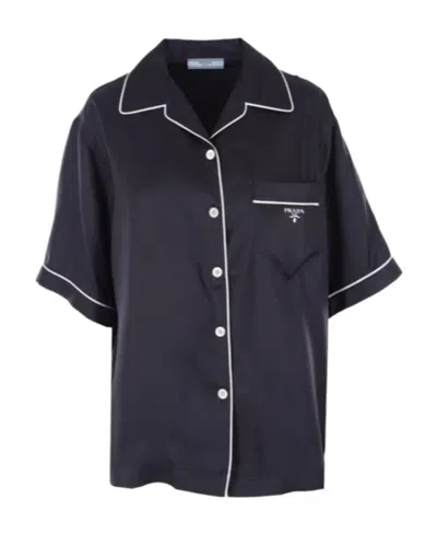 PRADA SHORT-SLEEVE SILK SHIRT